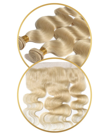 613 PLATINUM BLONDE 3 BUNDLE DEAL W/ 13X4 FRONTAL